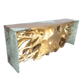 Root Gold Resin Console